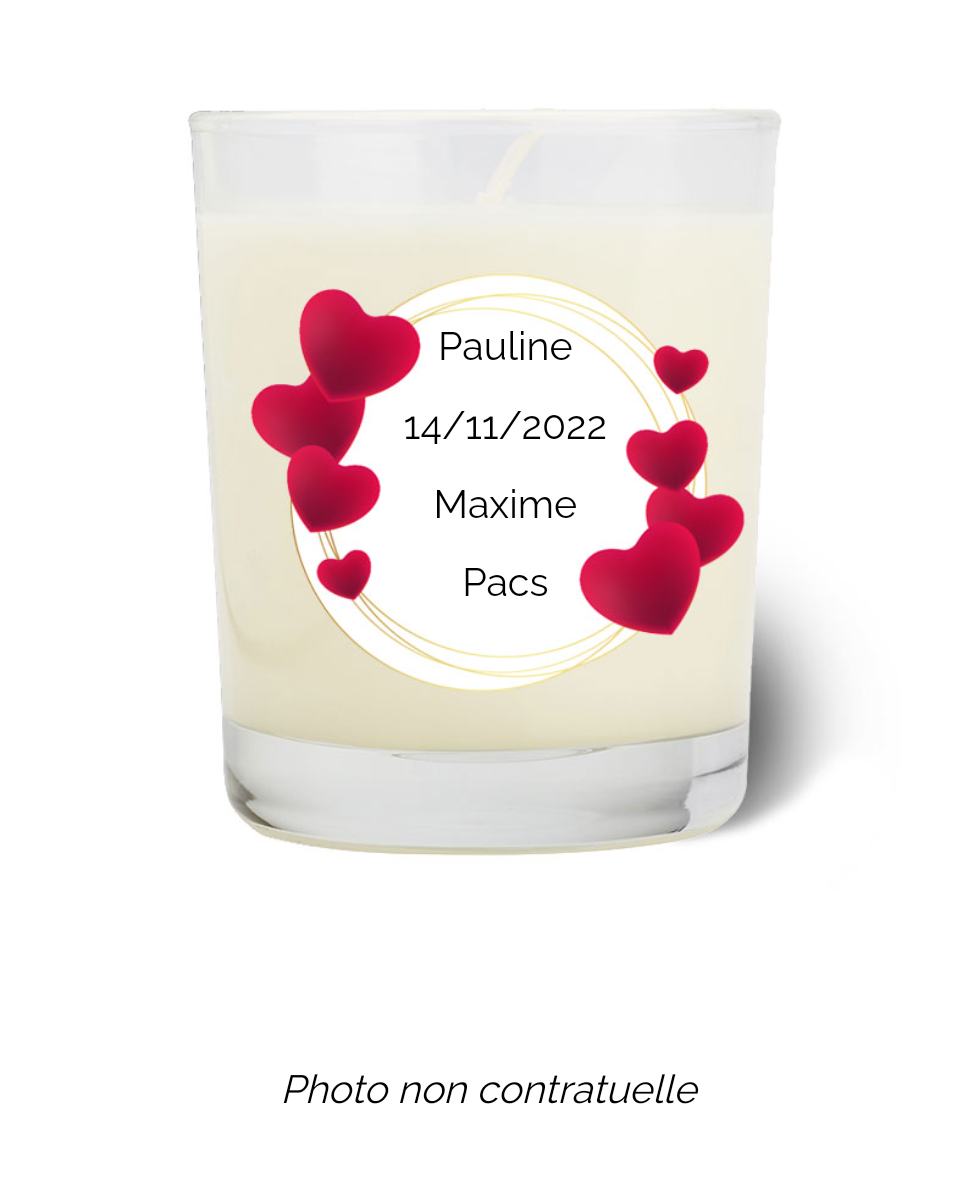 Bougie parfumée naturelle 75 g + Pochon organza blanc transparent